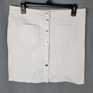 American Bazi White‎ Denim Mini Skirt Size L